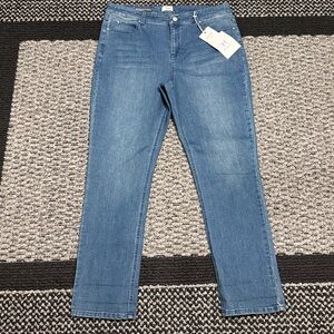 Ecru Denim Abbott Slouchy Jeans Women’s 29 High Rise Straight Stretch Casual NWT